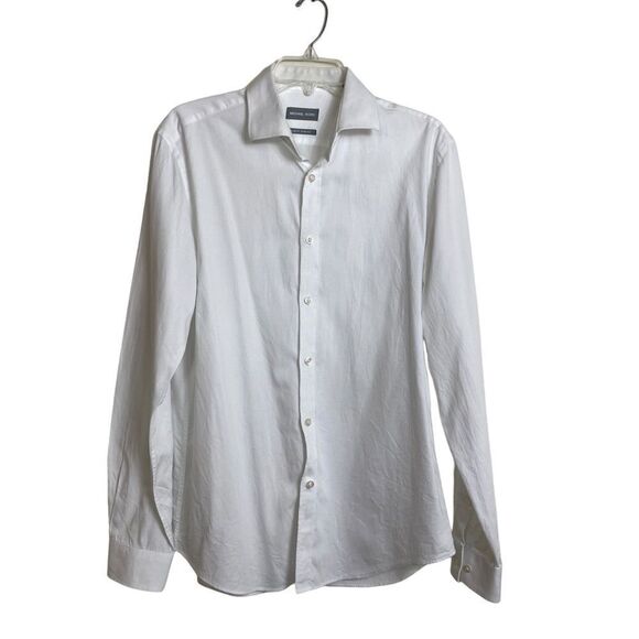 Michael Kors L 16 34/35 dress shirt button down collar solid white - Picture 1 of 6